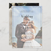 Elegant Simple Customizable Photo Wedding  招待状 (正面/裏面)