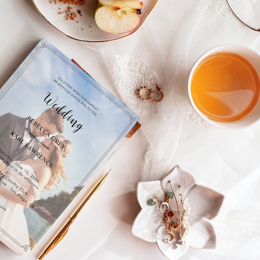 Elegant Simple Customizable Photo Wedding  招待状