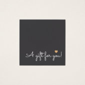 Elegant  Simple Deep Dark Grey Faux Gold Heart  (正面)