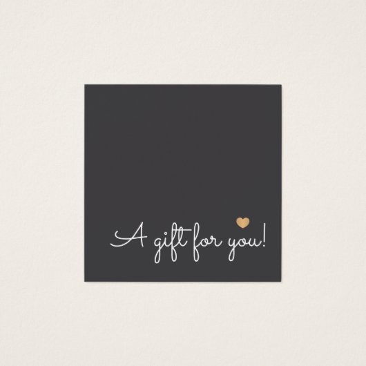 Elegant  Simple Deep Dark Grey Faux Gold Heart  (正面)