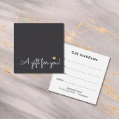 Elegant  Simple Deep Dark Grey Faux Gold Heart 