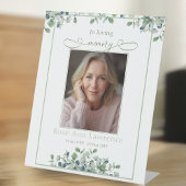 Elegant Simple Eucalyptus Photo In loving memory 台座サイン