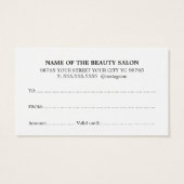 Elegant Simple Faux Rose Gold Salon (裏面)