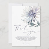 Elegant Simple Flower Winter Baby Shower  サンキューカード (正面)