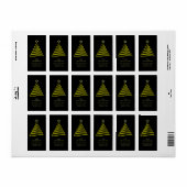 Elegant Simple Gold Christmas Tree Return Address ラベル (フルシート)