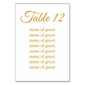Elegant Simple Gold Custom Wedding Table Number テーブルナンバー (正面)