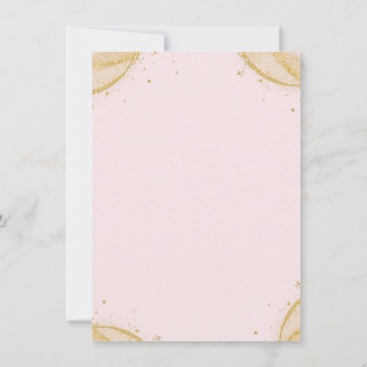 Elegant Simple Gold Glitter Corners Sweet 16   招待状 (裏面)