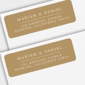 Elegant Simple Gold Wedding Return Address ラベル