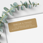 Elegant Simple Gold Wedding Return Address ラベル