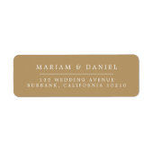 Elegant Simple Gold Wedding Return Address ラベル (正面)