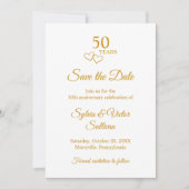Elegant Simple Golden 50th Anniversary Party セーブザデート (正面)