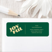 Elegant Simple Joyful Christmas Return Address ラベル (インサイチュ)