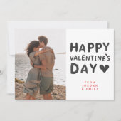 Elegant Simple Love Happy Valentine's Day 1 Photo シーズンカード (正面)