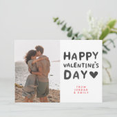 Elegant Simple Love Happy Valentine's Day 1 Photo シーズンカード (スタンド正面)