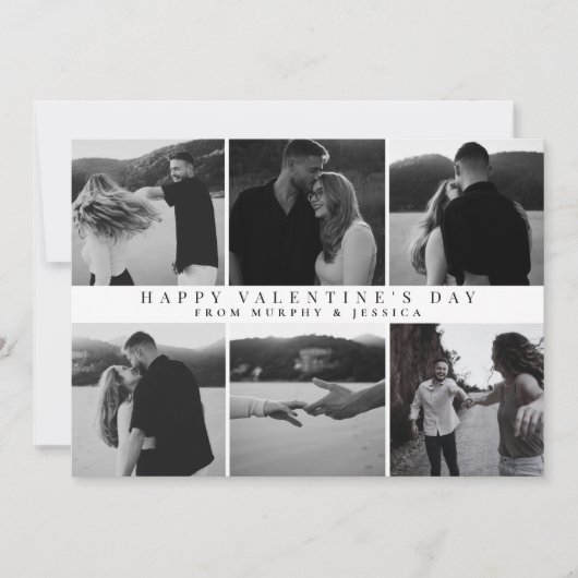 Elegant Simple Love Happy Valentine's Day 6 Photo シーズンカード (正面)