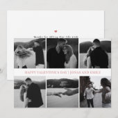 Elegant Simple Love Happy Valentine's Day 6 Photo シーズンカード (正面/裏面)