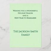 Elegant Simple Merry Christmas Photo Gold  箔シーズンカード (裏面)