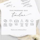 Elegant Simple, Minimal Wedding Timeline, Program