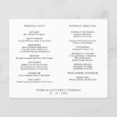 Elegant Simple, Minimal Wedding Timeline, Program (裏面)
