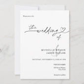 Elegant Simple Minimalist Black and White 招待状 (正面)