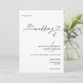 Elegant Simple Minimalist Black and White 招待状 (スタンド正面)