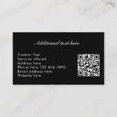 Elegant Simple Modern Faux Brushed Metal QR Code 名刺 (裏面)