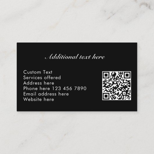 Elegant Simple Modern Faux Brushed Metal QR Code 名刺 (裏面)