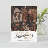 Elegant Simple Modern Happy Valentine's Day Photo シーズンカード (スタンド正面)