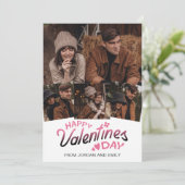 Elegant Simple Modern Happy Valentine's Day Photo シーズンカード (スタンド正面)