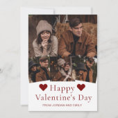 Elegant Simple Modern Happy Valentine's Day Photo シーズンカード (正面)