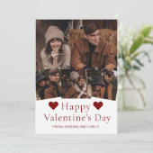 Elegant Simple Modern Happy Valentine's Day Photo シーズンカード (スタンド正面)