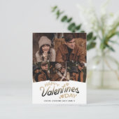 Elegant Simple Modern Happy Valentine's Day Photo シーズンポストカード (スタンド正面)