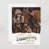 Elegant Simple Modern Happy Valentine's Day Photo シーズンポストカード (正面/裏面)