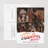 Elegant Simple Modern Happy Valentine's Day Photo シーズンポストカード (正面/裏面)