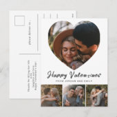 Elegant Simple Modern Happy Valentine's Day Photo シーズンポストカード (正面/裏面)