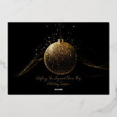 Elegant Simple modern Minimal Family Photo Foil Ho 箔シーズンカード (裏面)