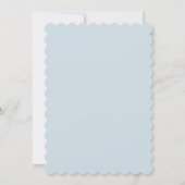 Elegant Simple Modern Pale Blue Scalloped Edge ノートカード (裏面)