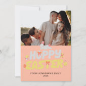 Elegant Simple Modern Pattern Happy Easter Photo シーズンカード (正面)