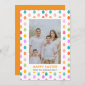 Elegant Simple Modern Pattern Happy Easter Photo シーズンカード (正面/裏面)