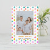 Elegant Simple Modern Pattern Happy Easter Photo シーズンカード (スタンド正面)