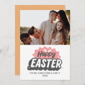 Elegant Simple Modern Pattern Happy Easter Photo シーズンカード (正面/裏面)