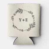 Elegant Simple Natural White Monogrammed Wedding 缶クーラー (正面)