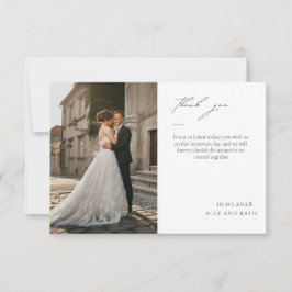 Elegant Simple Photo and Text Thank You Card サンキューカード