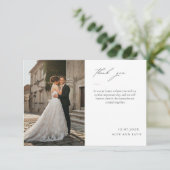 Elegant Simple Photo and Text Thank You Card サンキューカード (スタンド正面)