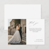 Elegant Simple Photo and Text Thank You Card サンキューカード (正面/裏面)