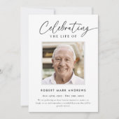 Elegant Simple Photo Celebration of Life Memorial 招待状 (正面)