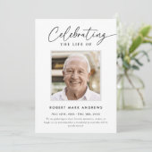 Elegant Simple Photo Celebration of Life Memorial 招待状 (スタンド正面)