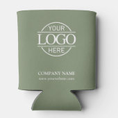 Elegant Simple Sage Green Company Business Logo 缶クーラー (裏面)