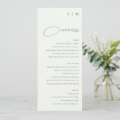 Elegant Simple Script Black White Menu Card 招待状 (スタンド正面)