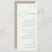 Elegant Simple Script Black White Menu Card 招待状 (正面/裏面)